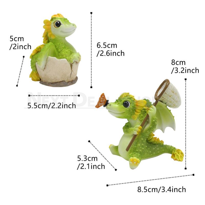 2 Pcs - Green Dragon Garden Decor