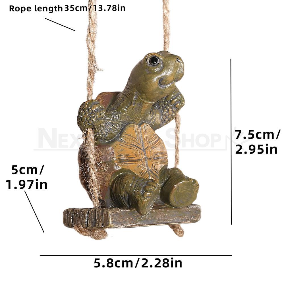 Adorable Swinging Turtle Garden Figurine