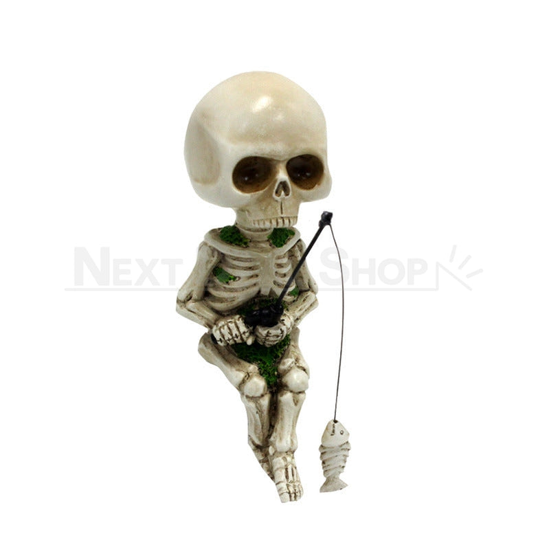 Fishing Skeleton Garden Decor