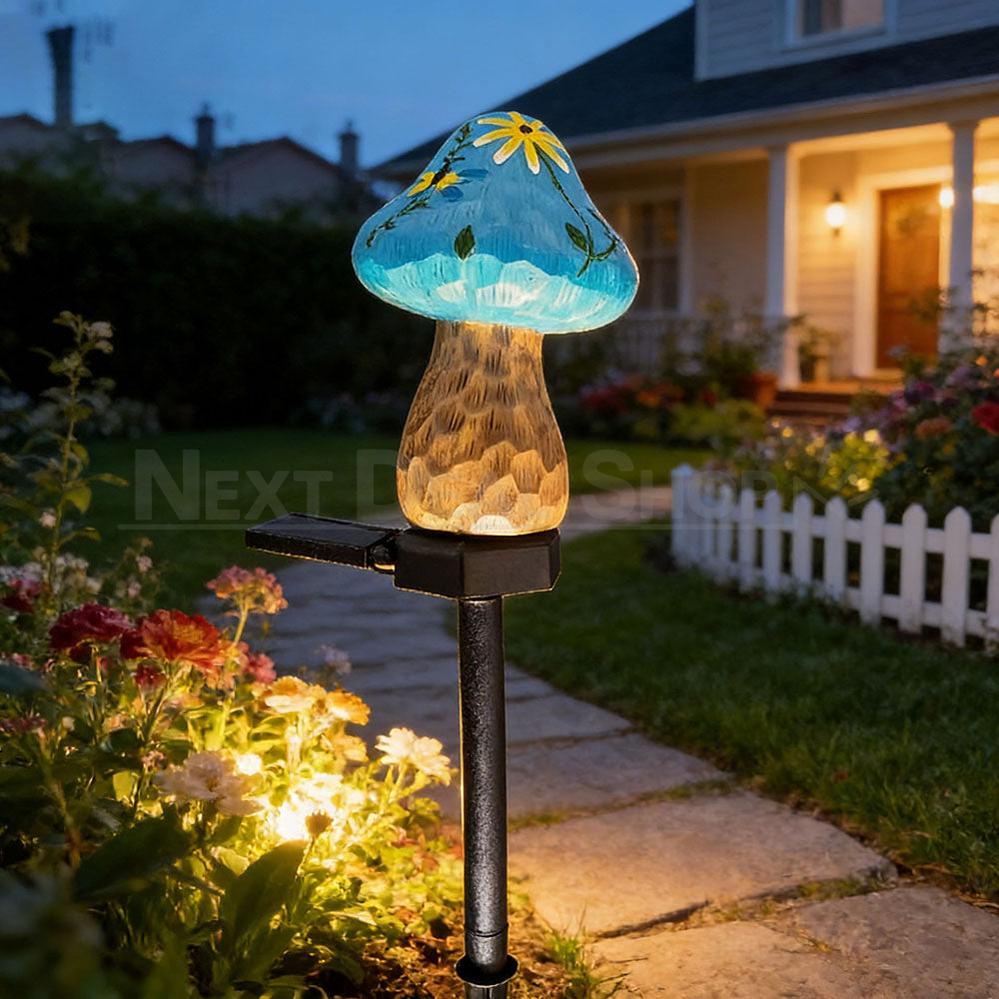 Solar Powered Mushroom Garden Stake Light