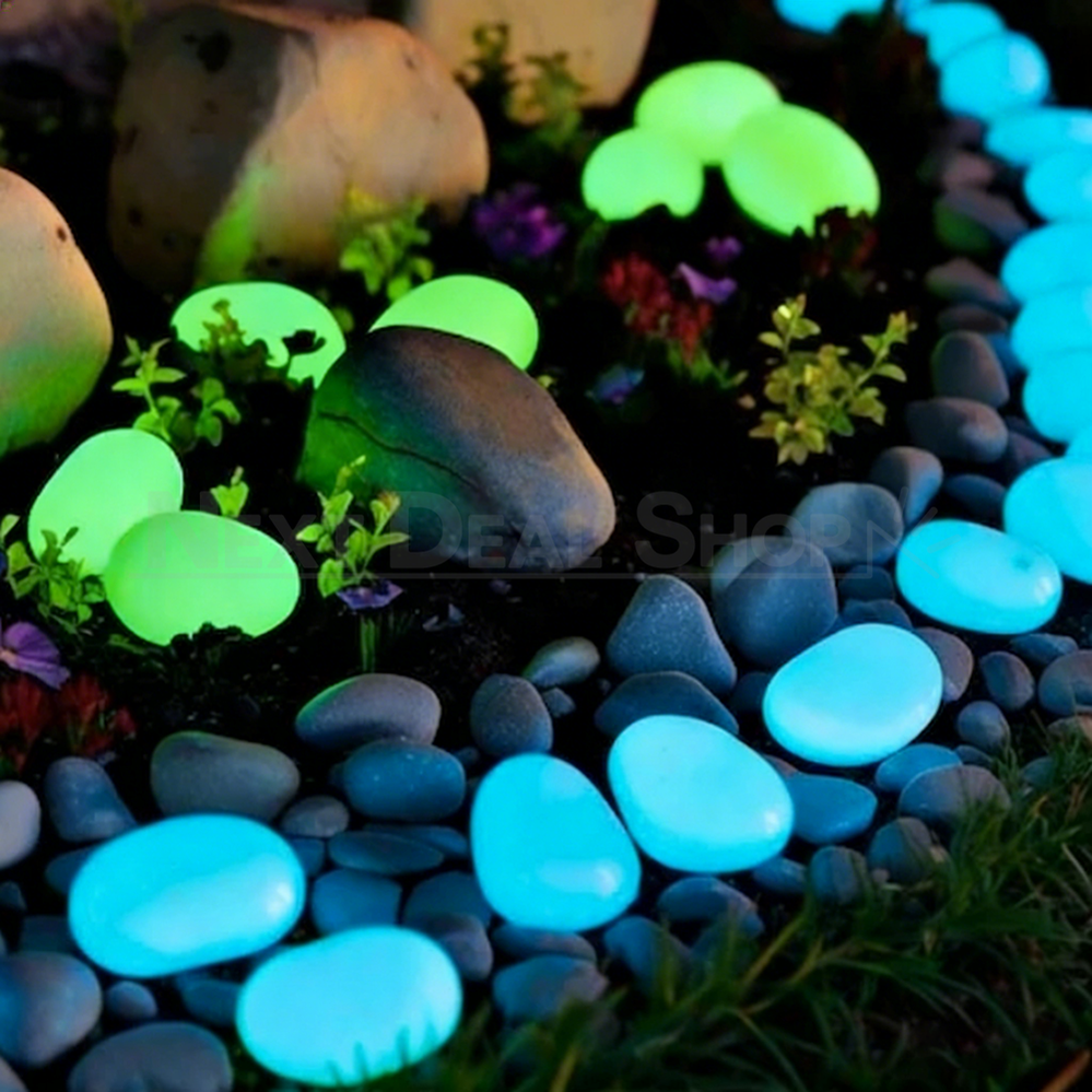 10 Pcs Large Glow in the Dark Garden Pebbles