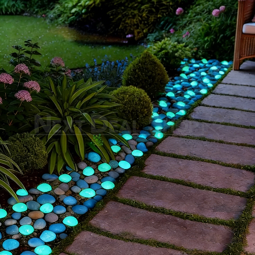 10 Pcs Large Glow in the Dark Garden Pebbles