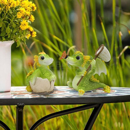 2 Pcs - Green Dragon Garden Decor