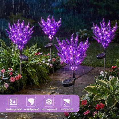 2 Pcs - Solar Powered LED Lavender Garden Stake Light