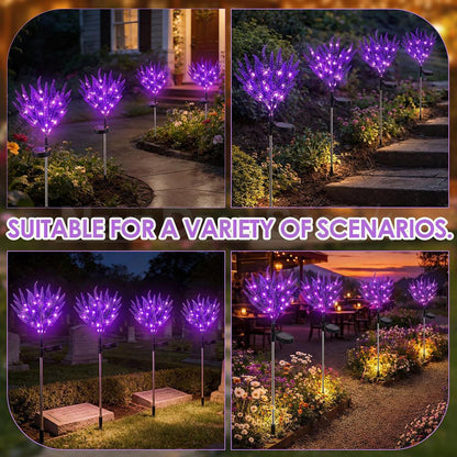 2 Pcs - Solar Powered LED Lavender Garden Stake Light