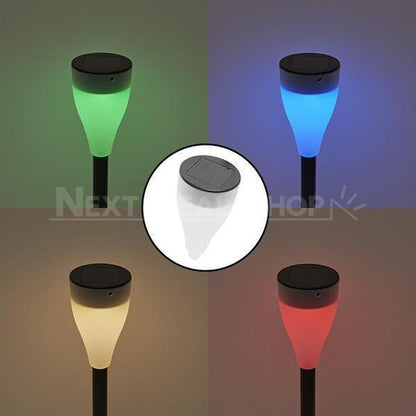 2 in 1 Solar-Powered Color Changing Garden LED Lantern Light