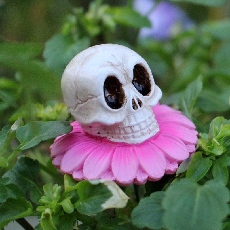 3 Pcs - Flower Skull Garden Stake