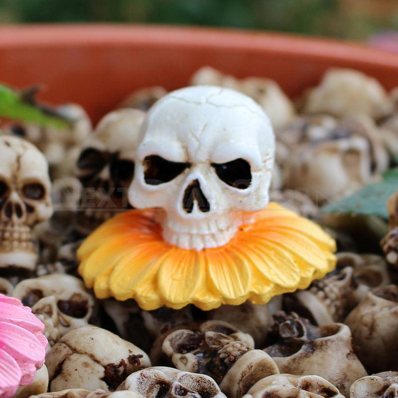 3 Pcs - Flower Skull Garden Stake