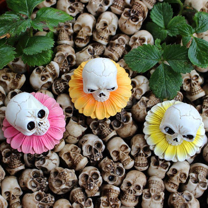 3 Pcs - Flower Skull Garden Stake