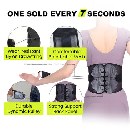 Adjustable Double Pulley Breathable Lumbar Support Shaping Waist Belt