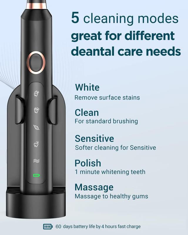 Portable Adult Sonic Electric Toothbrush