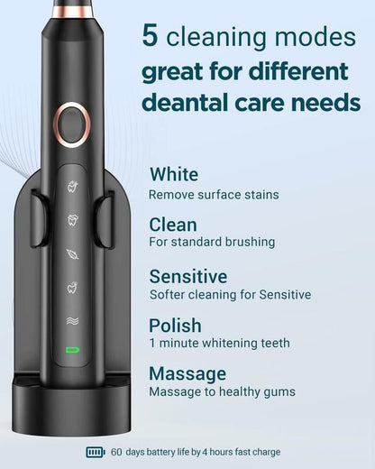 Portable Adult Sonic Electric Toothbrush