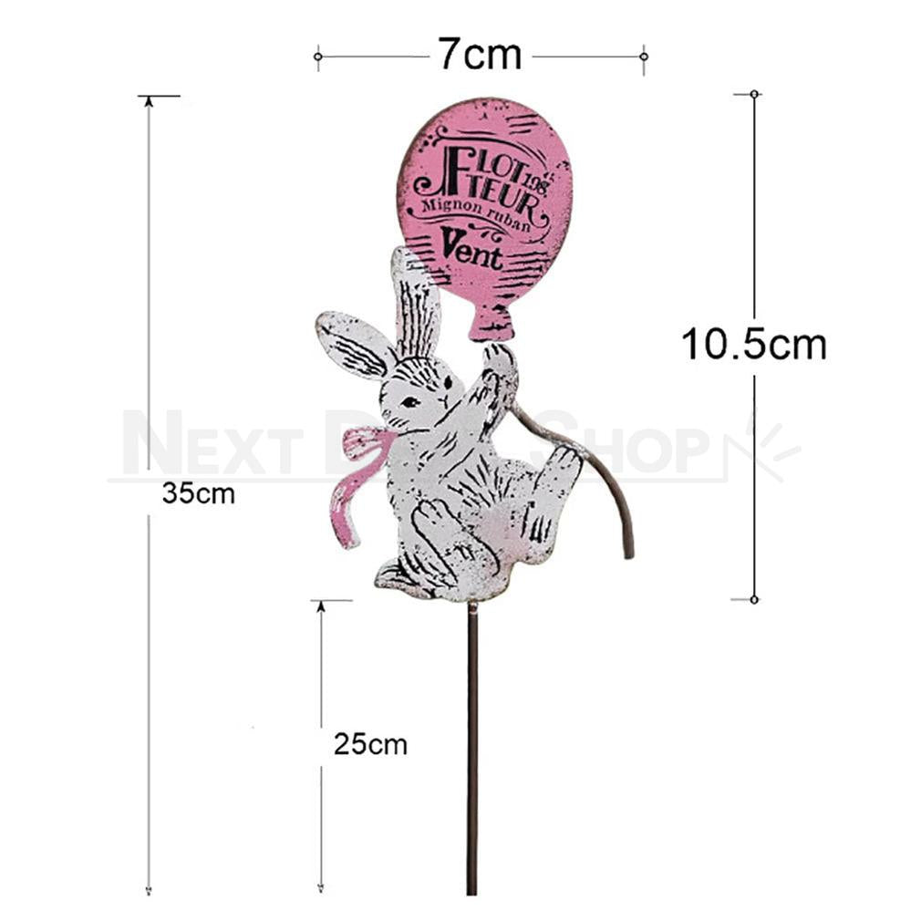 Adorable Metal Bunny Garden Stake