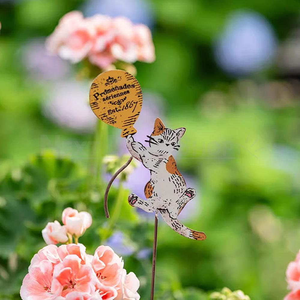 Adorable Metal Cat Garden Stake