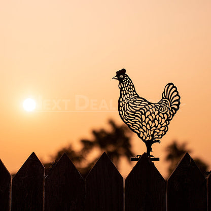 Chicken Family Garden Silhouette Yard Stake