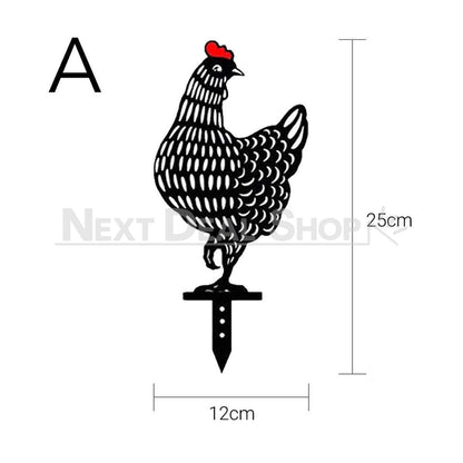 Chicken Family Garden Silhouette Yard Stake