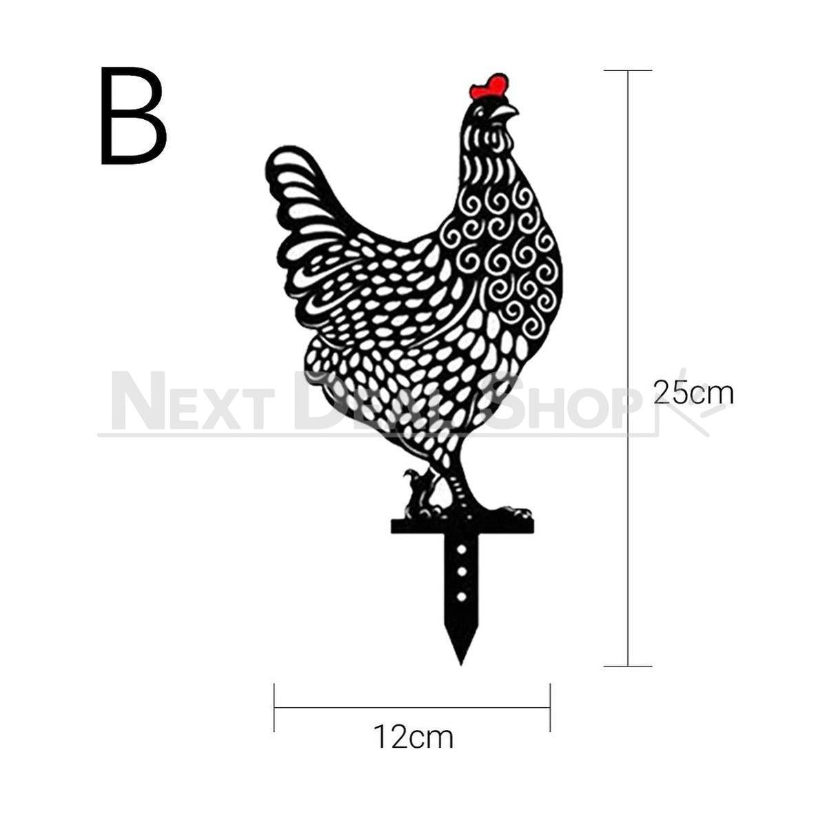 Chicken Family Garden Silhouette Yard Stake