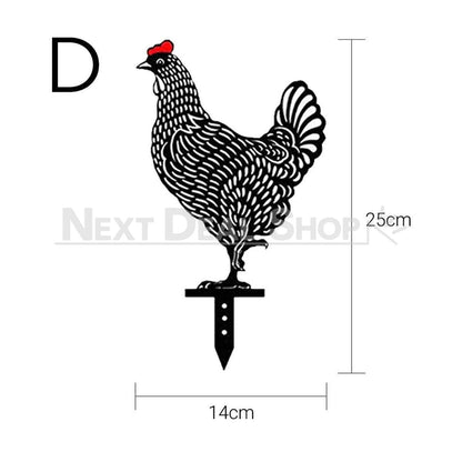 Chicken Family Garden Silhouette Yard Stake