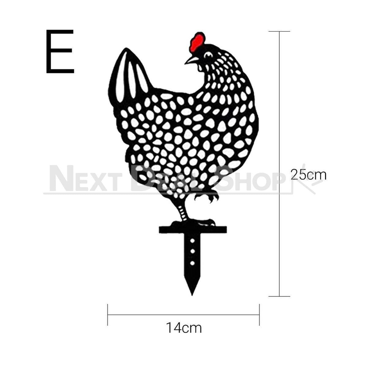 Chicken Family Garden Silhouette Yard Stake