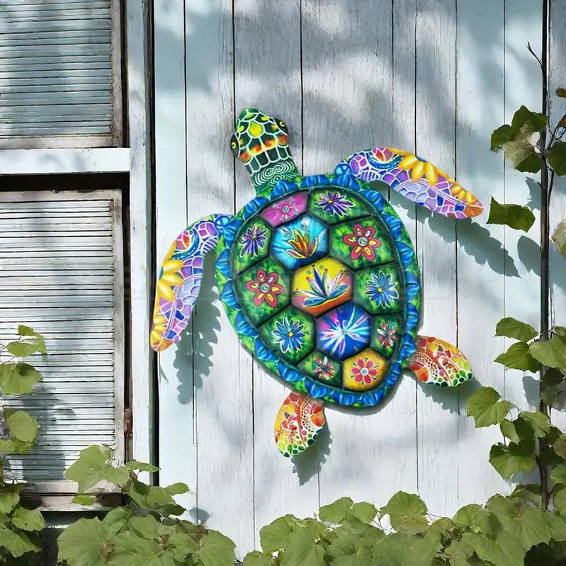 Colorful Metal Sea Turtle Garden Decor