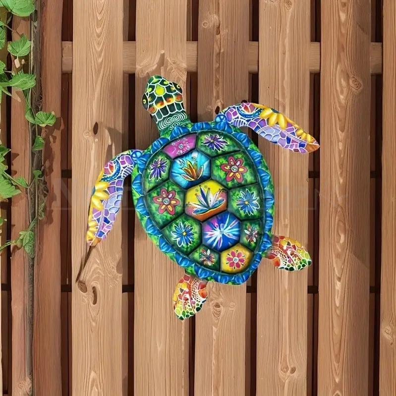 Colorful Metal Sea Turtle Garden Decor
