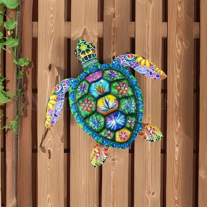 Colorful Metal Sea Turtle Garden Decor