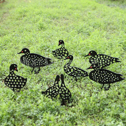 Duck Family Garden Silhouette Yard Stake