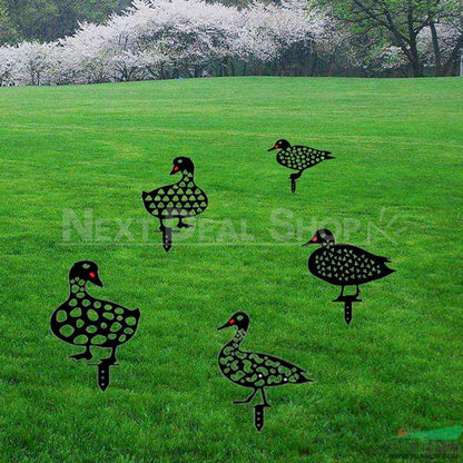Duck Family Garden Silhouette Yard Stake