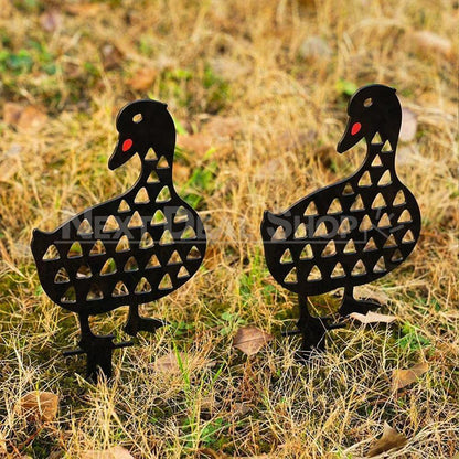 Duck Family Garden Silhouette Yard Stake