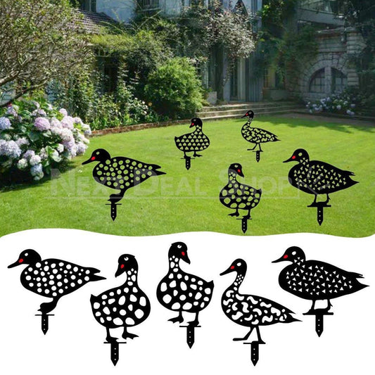 Duck Family Garden Silhouette Yard Stake