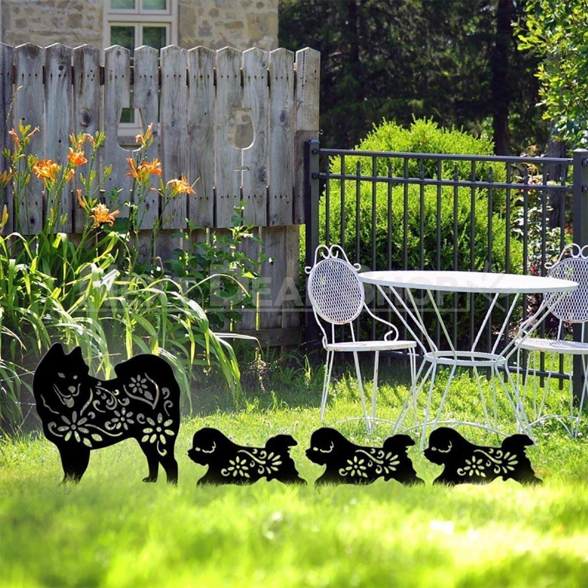 Family Pet Garden Silhouette Yard Stake