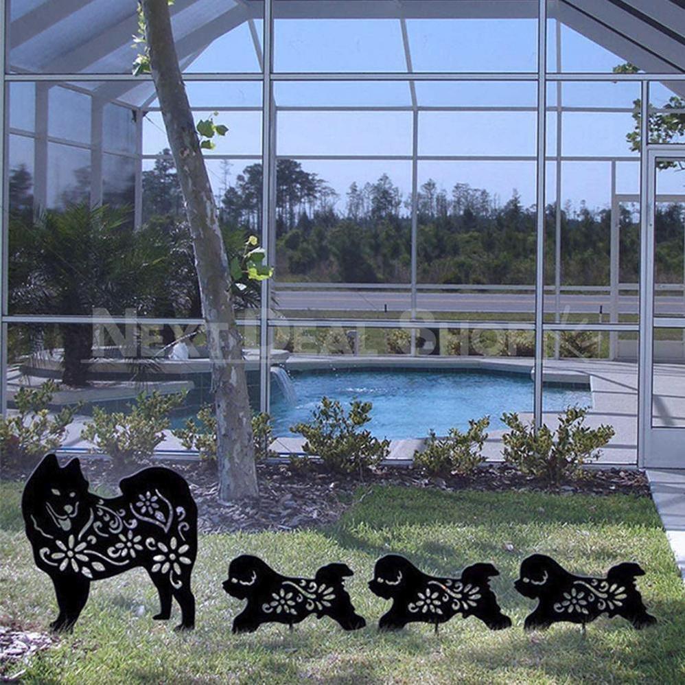 Family Pet Garden Silhouette Yard Stake