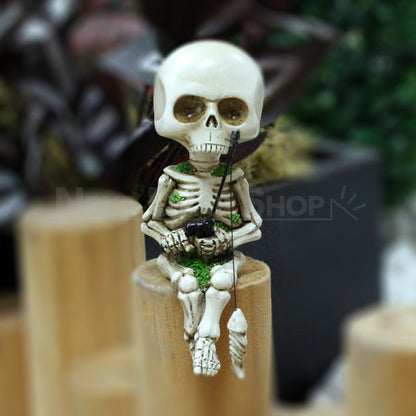 Fishing Skeleton Garden Decor