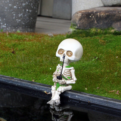 Fishing Skeleton Garden Decor