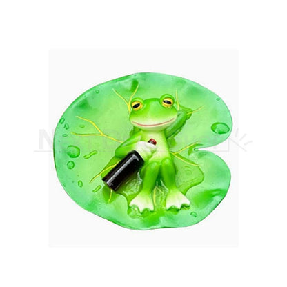 Floating Tipsy Frog on Lotus Leaf Garden Figurine