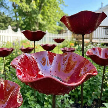 Handmade Metal Flower Garden Stake
