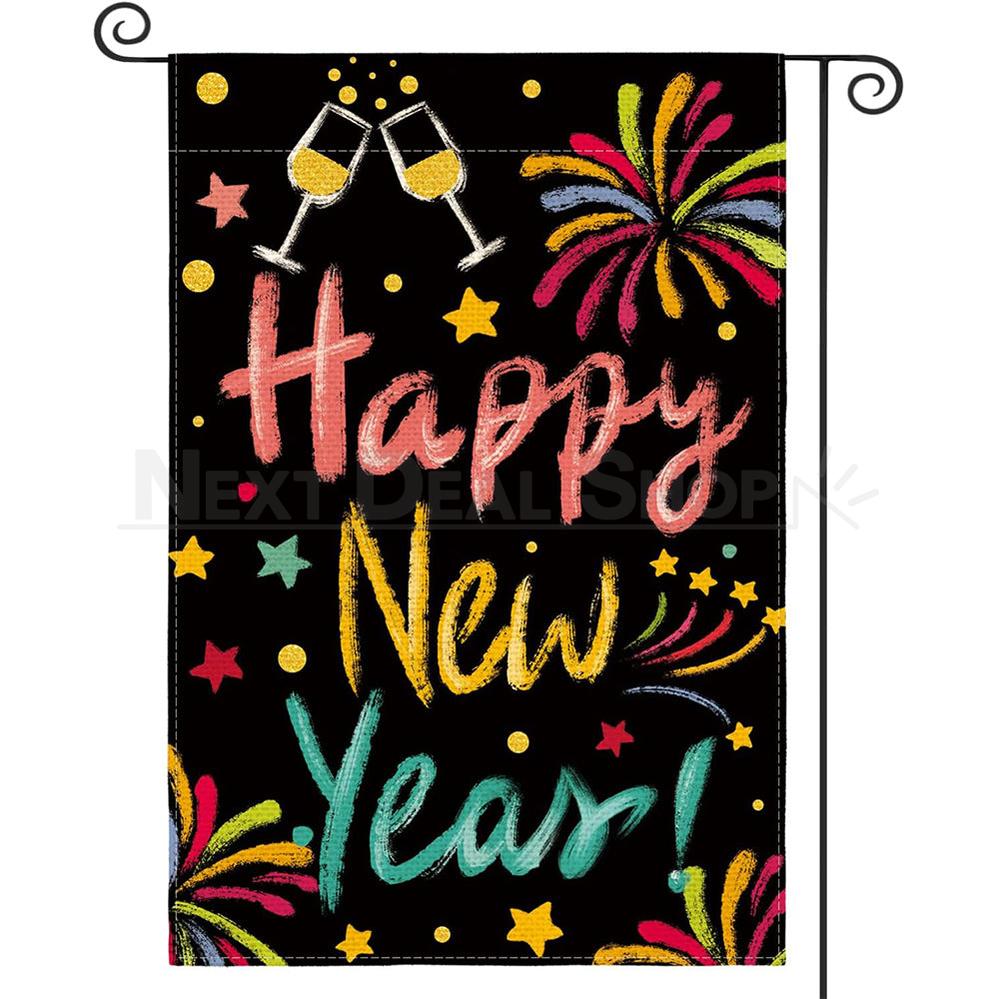 Happy New Year Garden Flag