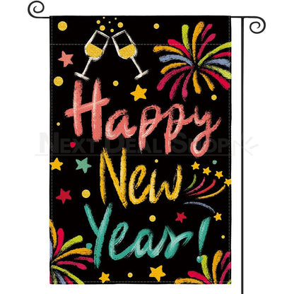 Happy New Year Garden Flag