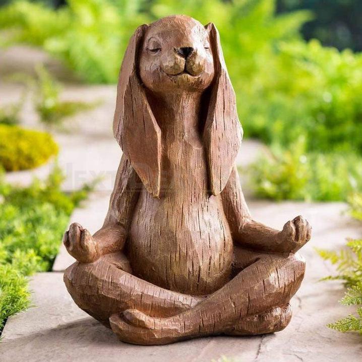Meditating Bunny Garden Figurine