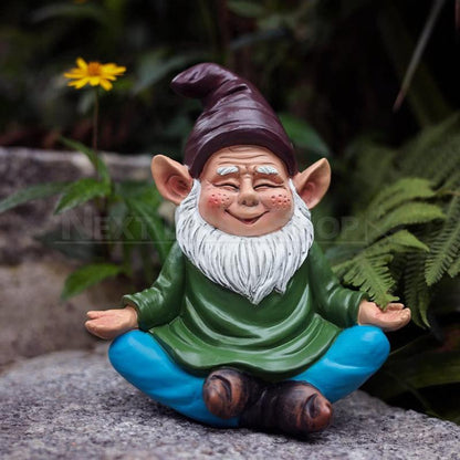 Meditating Elf Garden Statue