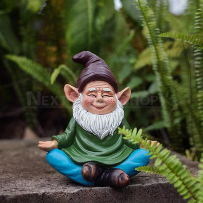 Meditating Elf Garden Statue