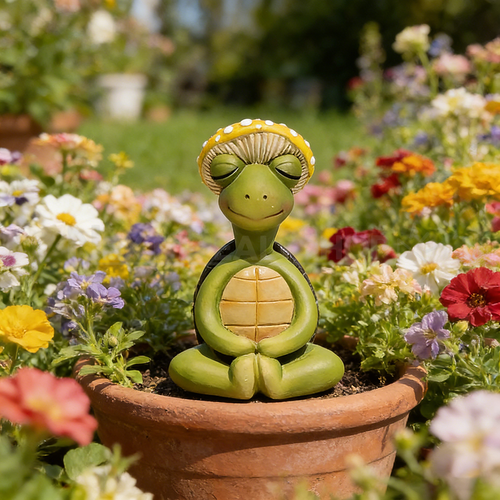 Meditating Turtle Garden Figurine