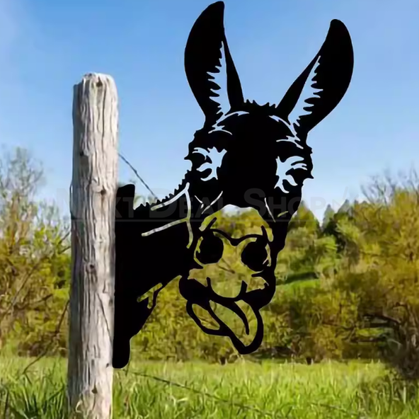 Metal Donkey Silhouette Garden Decor