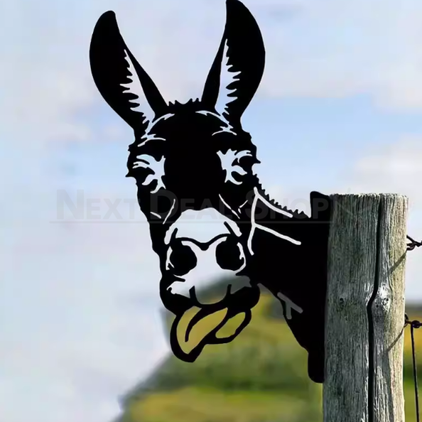 Metal Donkey Silhouette Garden Decor
