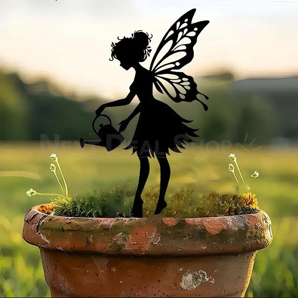 Metal Fairy Silhouette Garden Stake