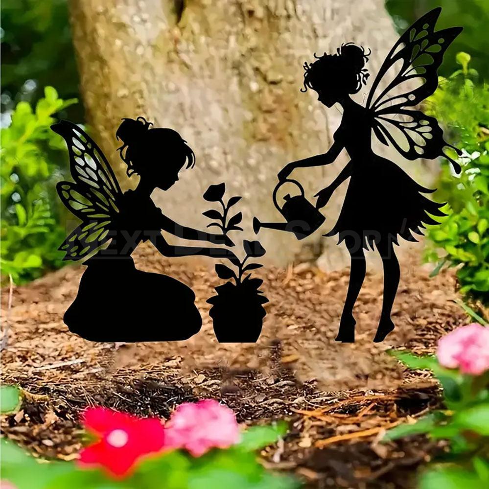 Metal Fairy Silhouette Garden Stake