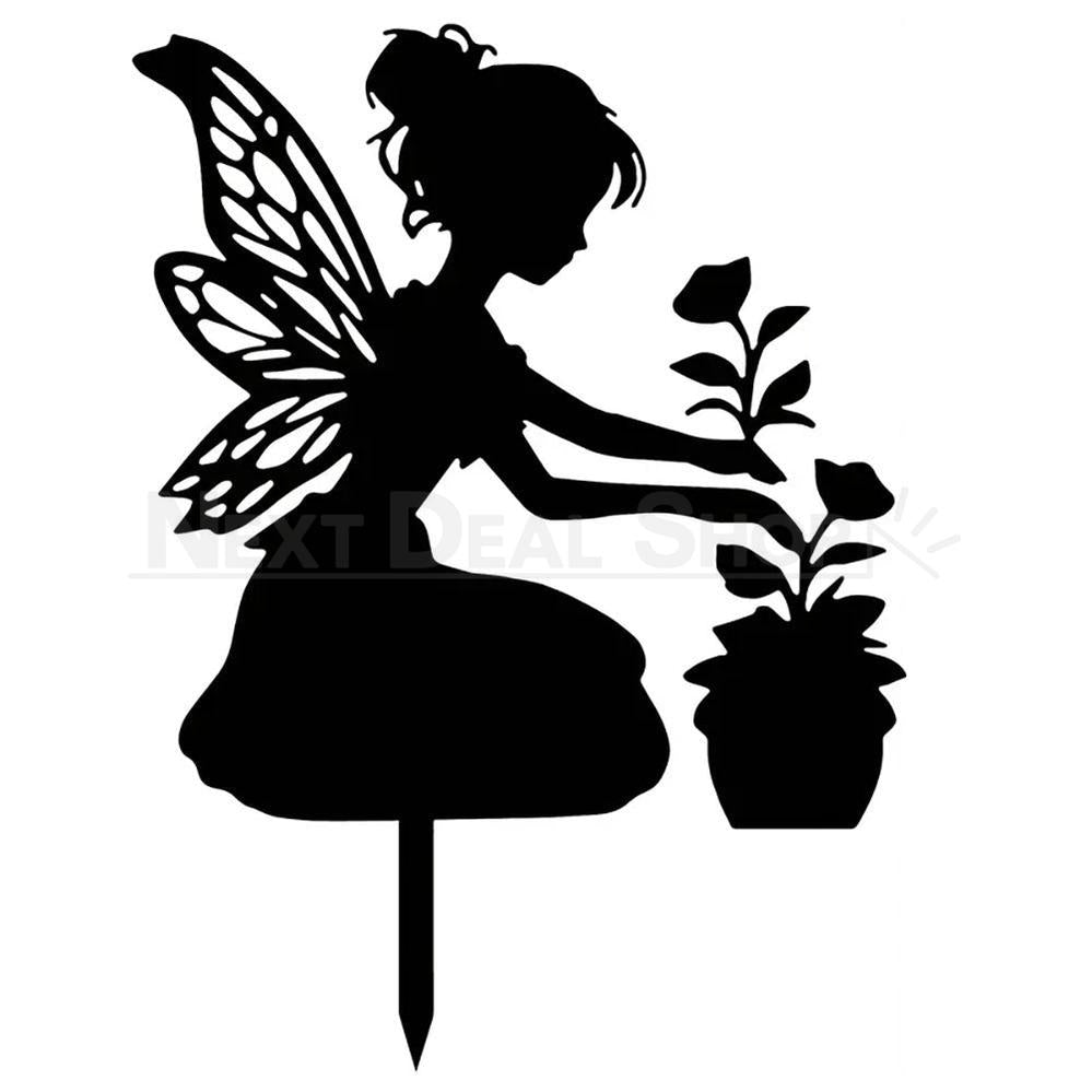 Metal Fairy Silhouette Garden Stake