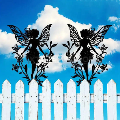 Metal Flower Fairy Silhouette Garden Decor
