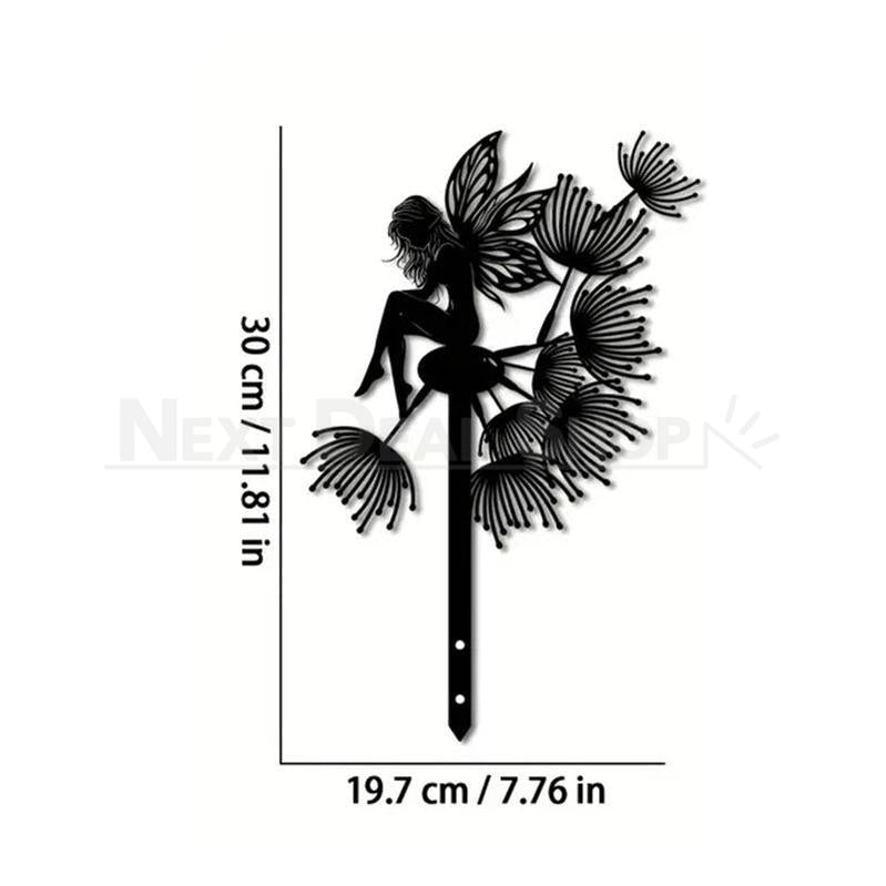 Metal Flower Fairy Silhouette Garden Decor