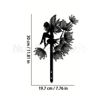 Metal Flower Fairy Silhouette Garden Decor